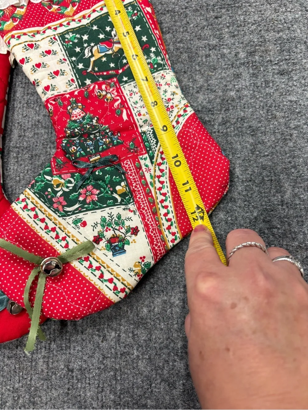 Vintage Hand Quilted Christmas Stockings Rustic Country